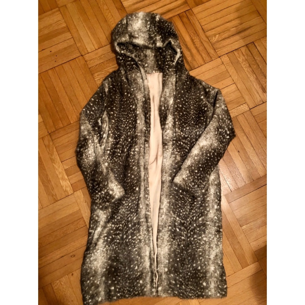 Free People faux fur hooded coat